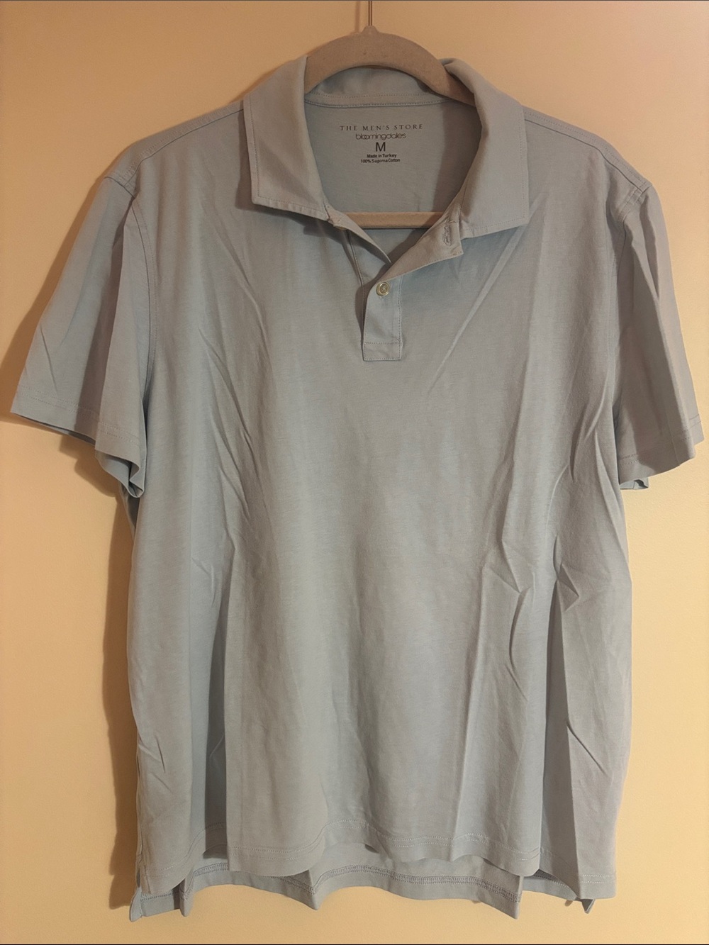 The Men's Store Bloomingdale’s - Light Blue Casual Classic Cotton Polo Shirt - M
